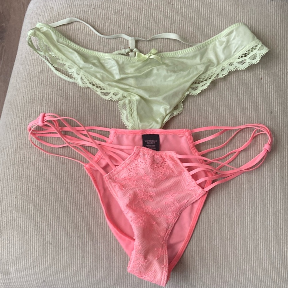 Victoria’s Secret bundle of two tiny silky panties size small